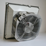 Rittal Fan and Filter Cooling is rated for 230 V, 1~, 50 Hz/60 Hz and has dimensions of 323 mm width, 323 mm height